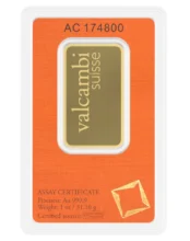1 oz Gold Valcambi Bar New in Assay