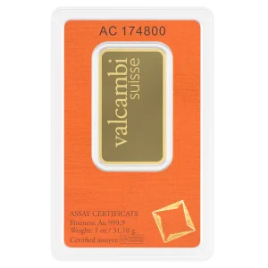 1 oz Gold Valcambi Bar New in Assay