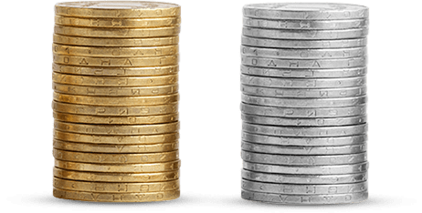 Gold and Silver Coins PNG