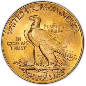 Indian $10 Eagle (1907-1933) MS65 reverse
