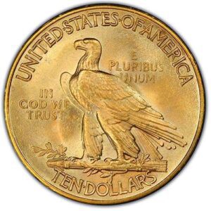 Indian $10 Eagle (1907-1933) MS66 reverse