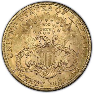Liberty Head $20 Double Eagle (1849-1907) MS60 reverse