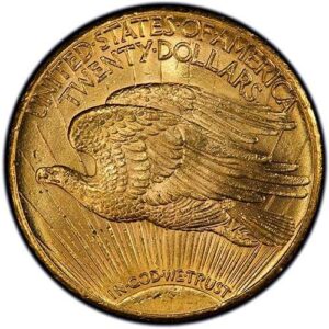 Saint-Gaudens $20 Double Eagle (1907-1933) MS63 reverse