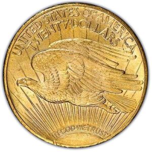 Saint-Gaudens $20 Double Eagle (1907-1933) MS64 reverse