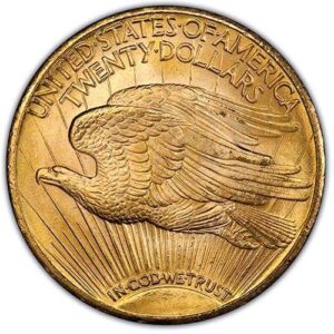 Saint-Gaudens $20 Double Eagle (1907-1933) MS66 reverse