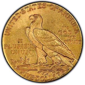 Indian $5 Half Eagle (1908-1929) MS63 reverse