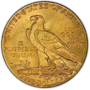 Indian $5 Half Eagle (1908-1929) MS64 reverse