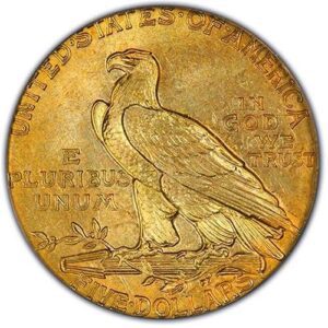 Indian $5 Half Eagle (1908-1929) MS65 reverse