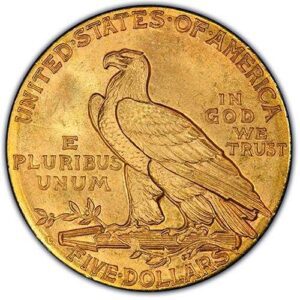 Indian $5 Half Eagle (1908-1929) MS66 reverse