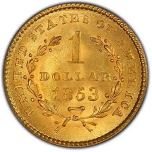 Gold Dollar Type 1 (1849-1854) MS66 reverse