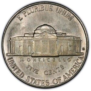 Jefferson Nickel (1938 to Date) MS65 reverse