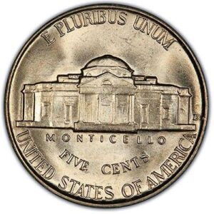 Jefferson Nickel (1938 to Date) MS67 reverse