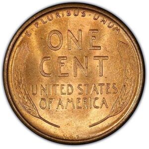Lincoln Cent, Wheat Reverse (1909-1958) MS64 RD reverse