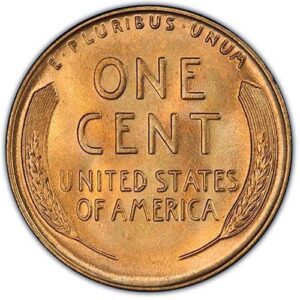 Lincoln Cent, Wheat Reverse (1909-1958) MS67 RD reverse