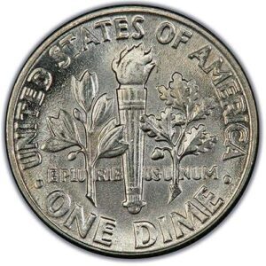 Roosevelt Dime (1946 to Date) MS65 reverse