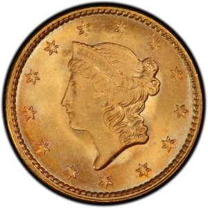 1851 Gold Dollar obv